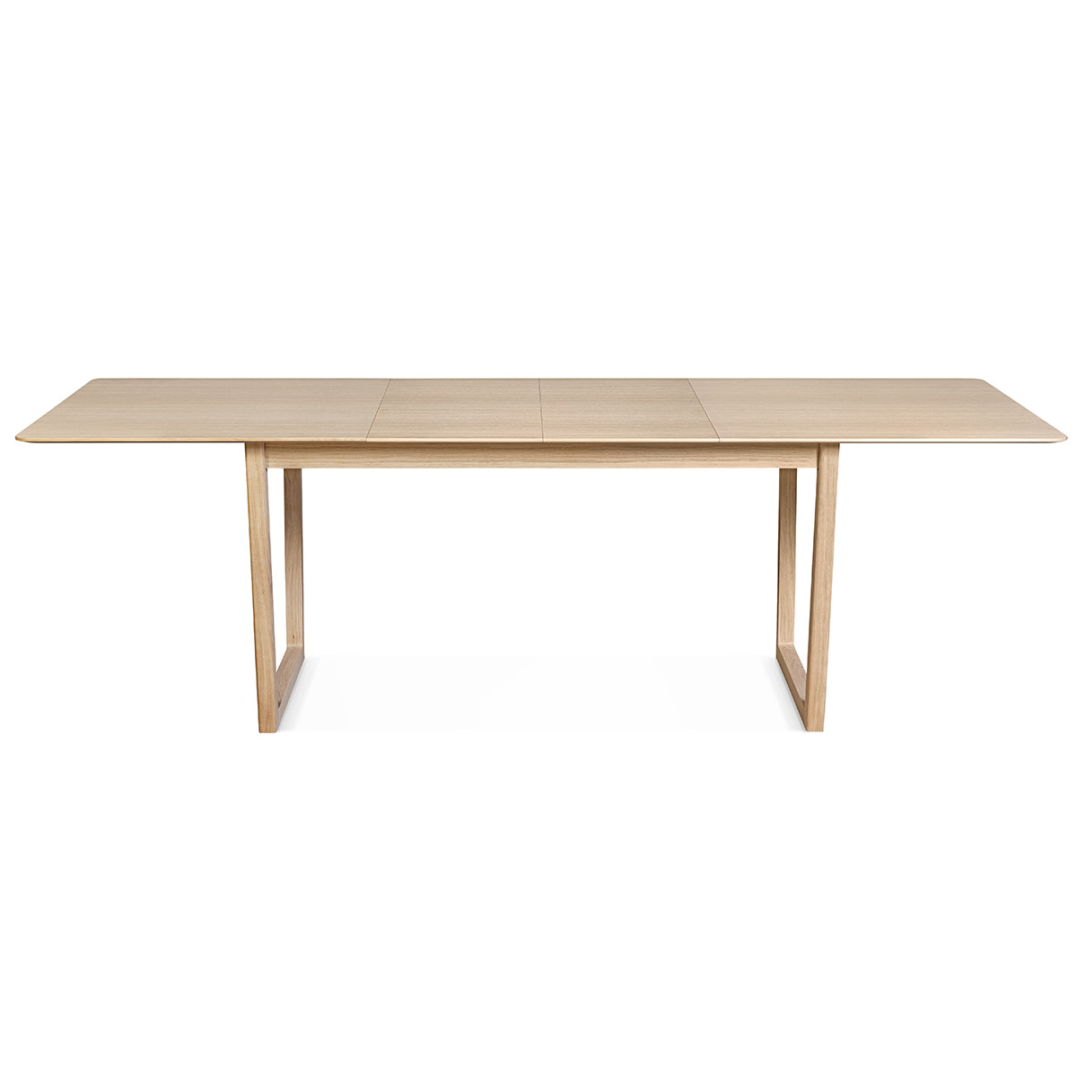 Table extensible rallonges intégrées rectangulaire bois clair chêne L160-240 cm LAHO