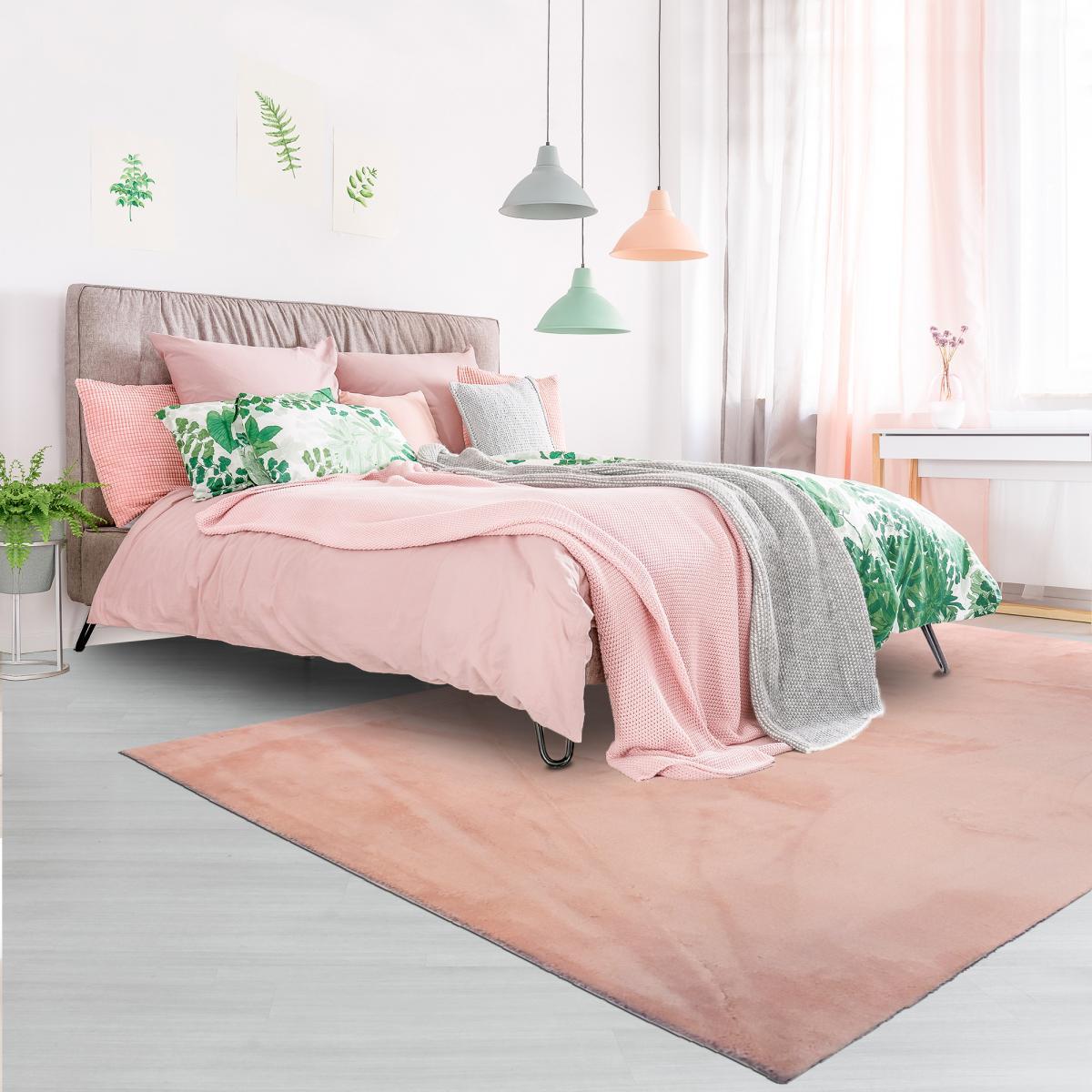 Tapis longs poils shaggy tissé motif uni MITA