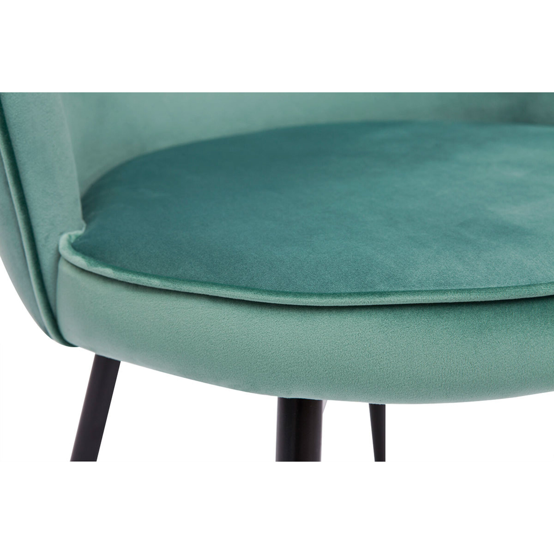 Chaises design en tissu velours vert céladon et métal noir (lot de 2) SERIF