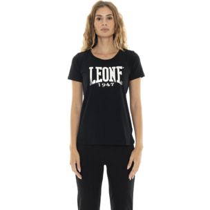 Camiseta de manga corta para mujer con logo grande "Plata"