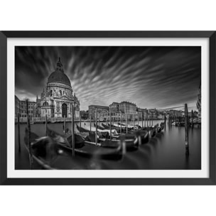 Affiche ville Les canaux de Venise Affiche + cadre en bois - Noir