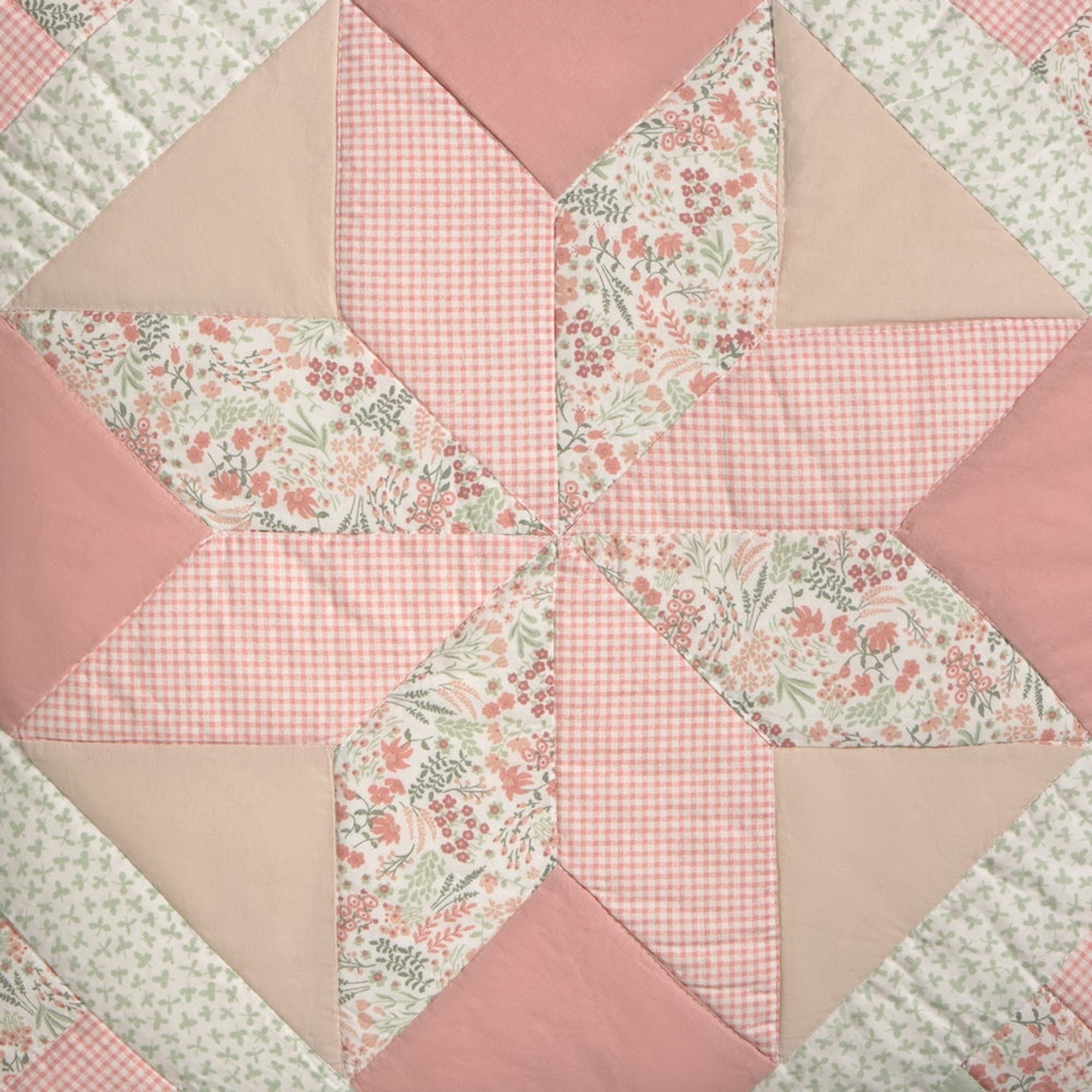 Funda de cuadrante algodón patchwork Crepat color rosa 100% Algodón