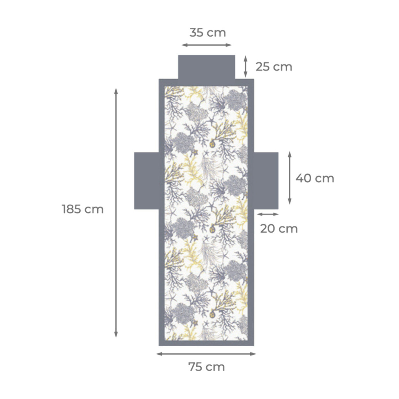 Telo Mare Lettino In Microfibra Disegno Coralli