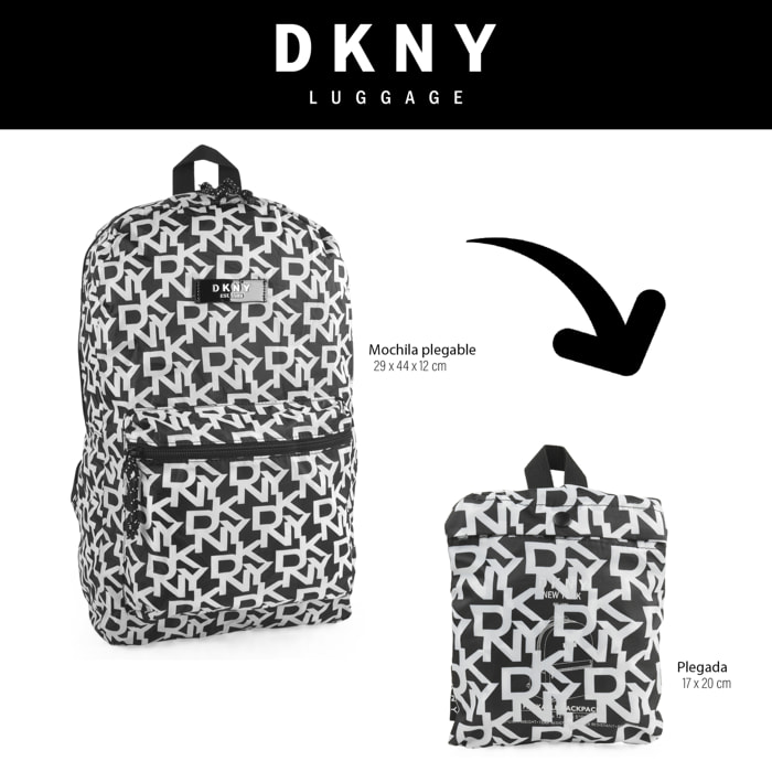 Mochila Casual/Ocio Dkny Dkny-928 Packable Negro-Blanco