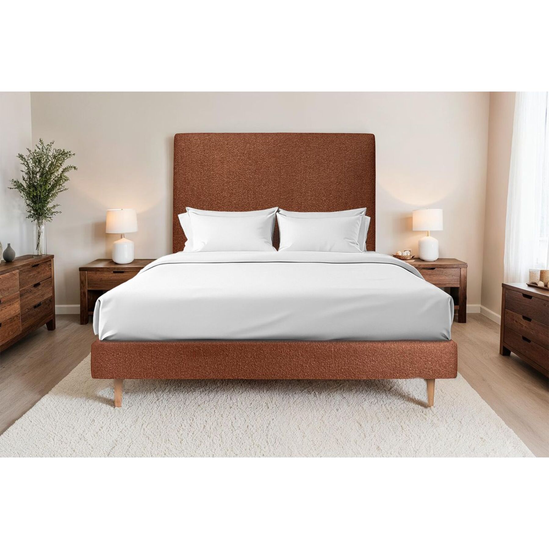 Sommier Tapissier Bouclette Ep14 - pieds bois