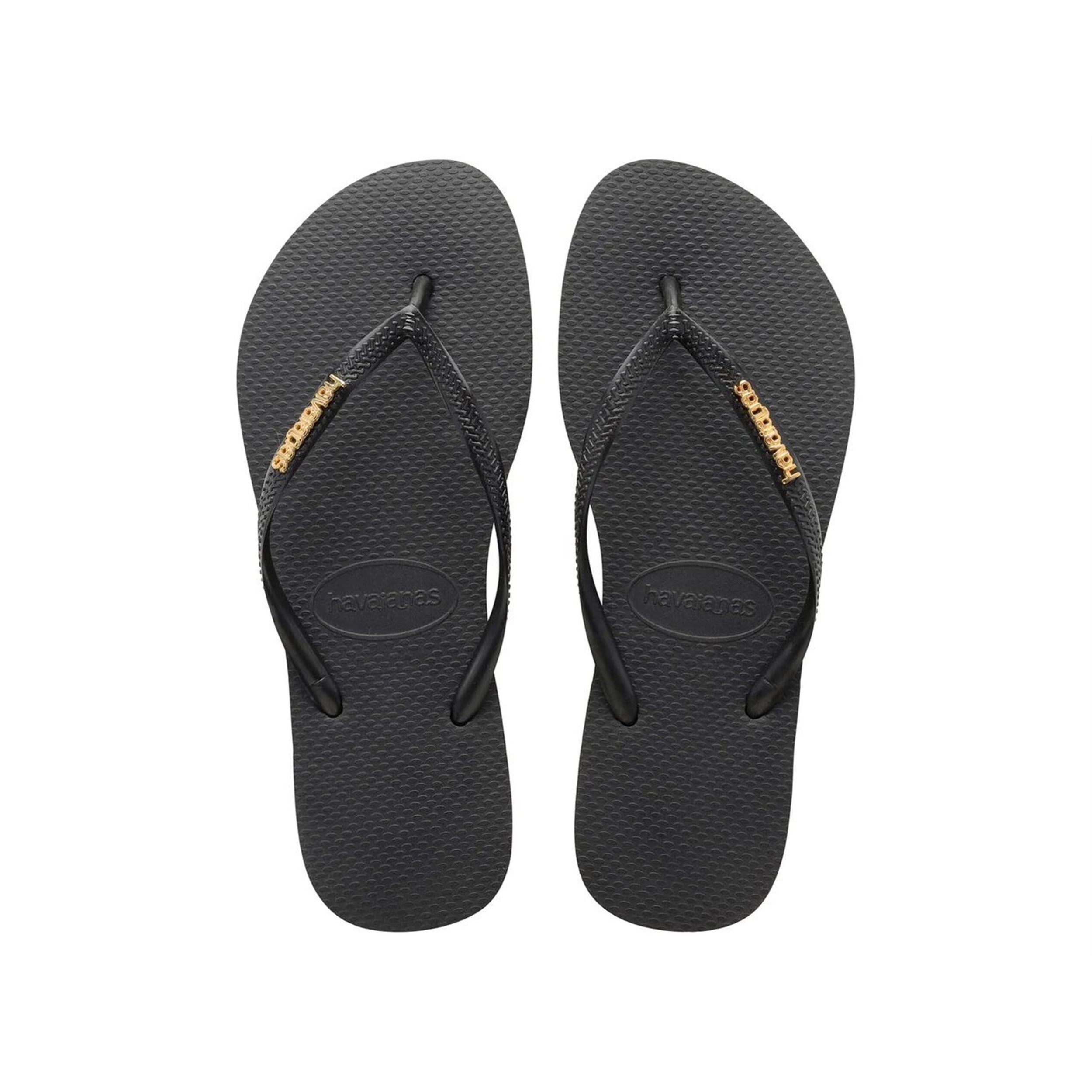 Infradito Havaianas Slim Logo Metallic Black Gold Nero