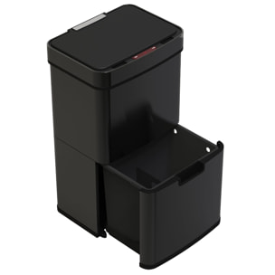 Poubelle automatique tri sélectif NARVIK noir 75L