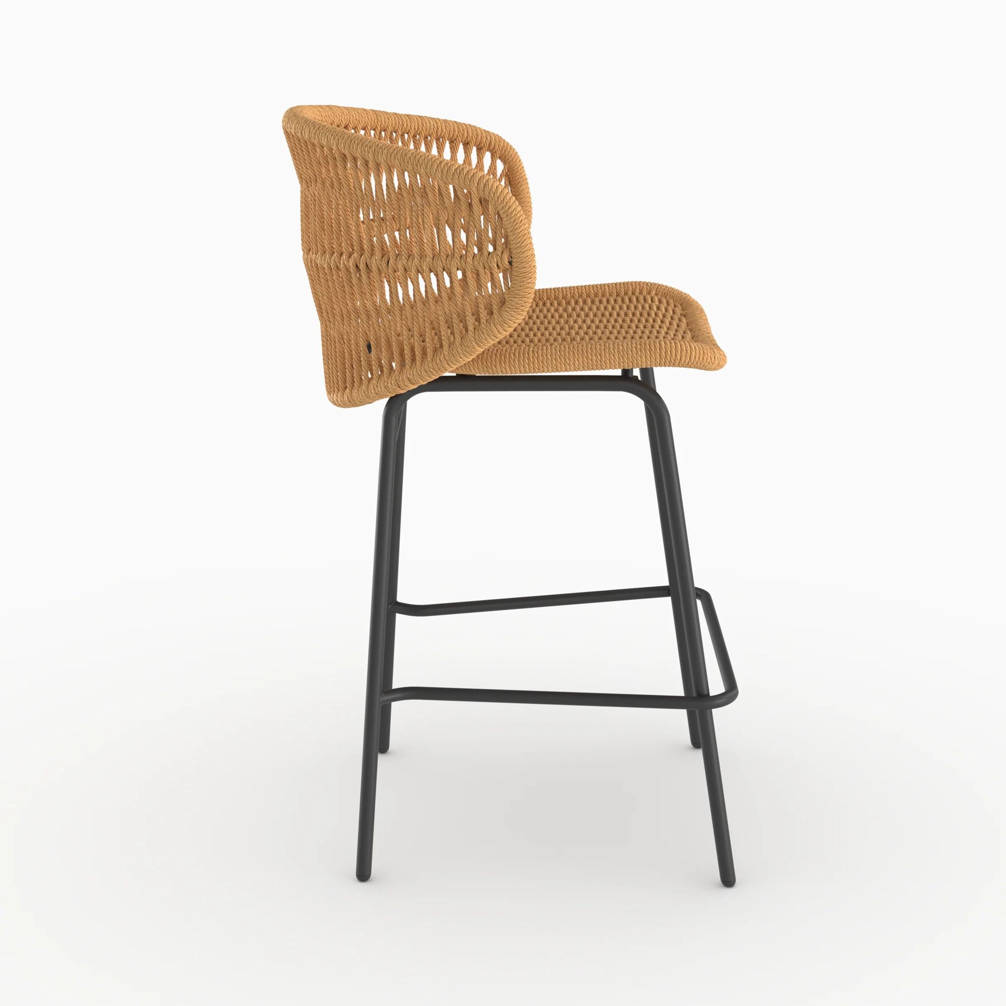 Lot de 2 chaises pour îlot central de jardin 65 cm, rotin synthétique - Lara