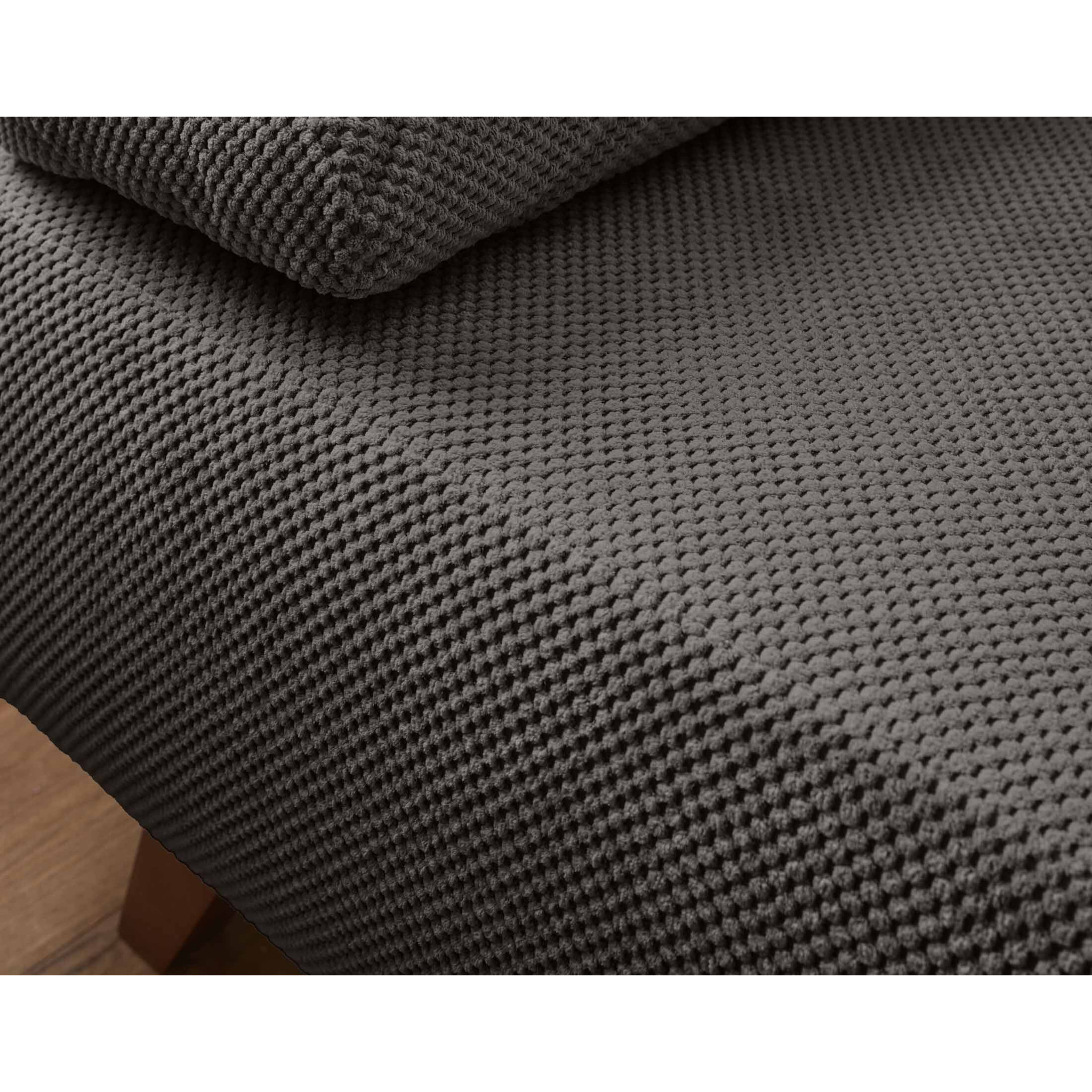 Cristal - canapé 3 places - convertible avec coffre - en velours texturé - Gris foncé