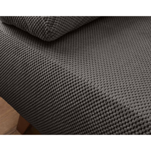 Cristal - canapé 3 places - convertible avec coffre - en velours texturé - Gris foncé