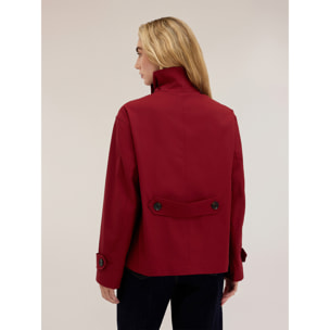 Motivi - Trench doppiopetto con colletto alto - Rosso