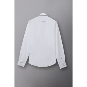 Camicia Uomo 2 Bottoni Button Down 7bottoni Doppio Coll Oxford Unito Bianco