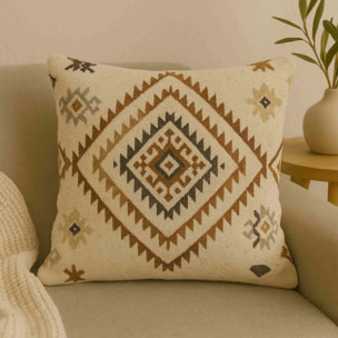 Cojín de algodón con cremallera y estampado KLIM 43x43cm