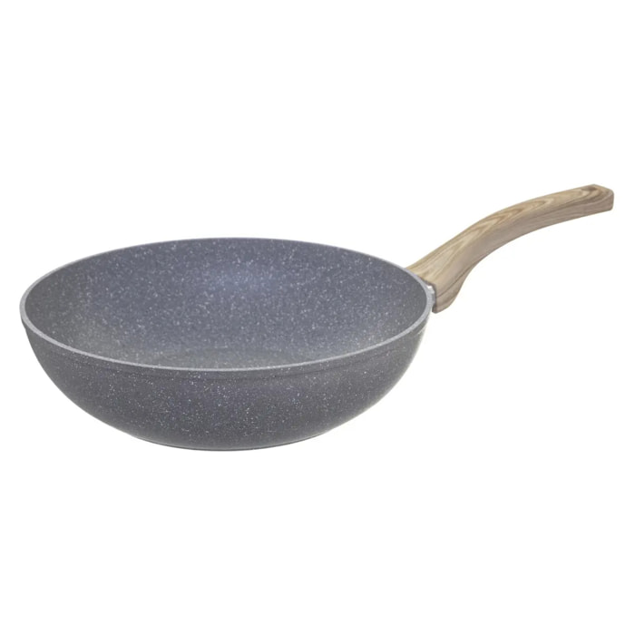 Wok aluminium forgé 28 cm Nature