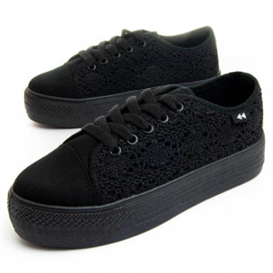 Sneaker de plataforma - Negro - Altura: 3 cm