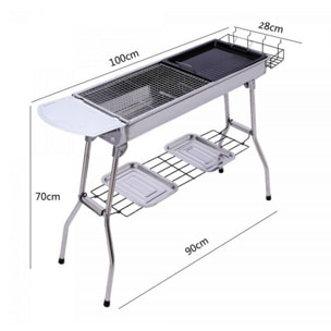 Barbecue grill en acier inoxydable Herzberg HG8112