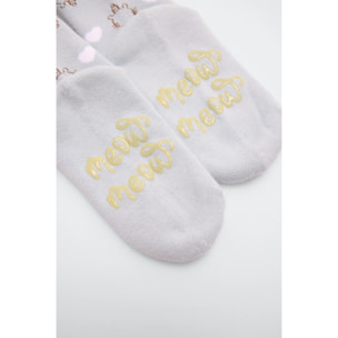 Confezione da 3 calzini termici antiscivolo per bambini Meow