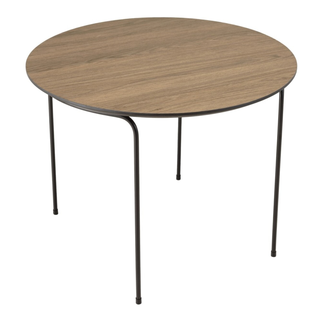 JULIA - Table basse ronde 60x60cm, couleur mocha, pieds métal noir