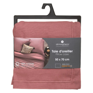 Taie d'oreiller "Carina" coton rose blush 50x70cm