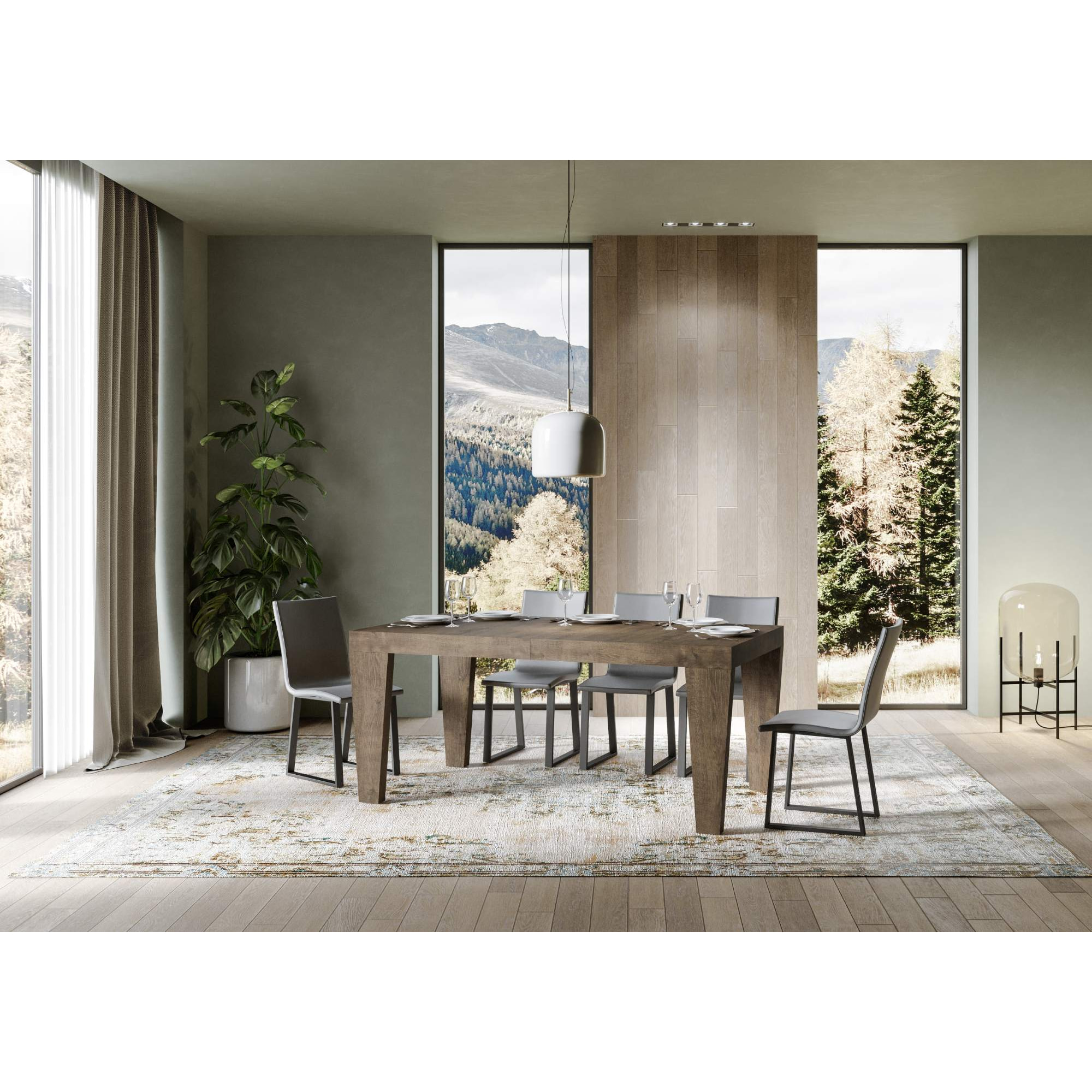 Tavolo allungabile 90x200/304 cm Spimbo noce