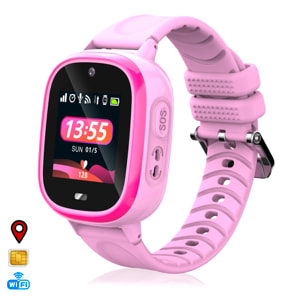 DAM Smartwatch TD31 GPS, LBS, WiFi. Localizador especial para niños. Con cámara, llamada SOS, alarma. 4,1x1,55x5,5 Cm. Color: Rosa