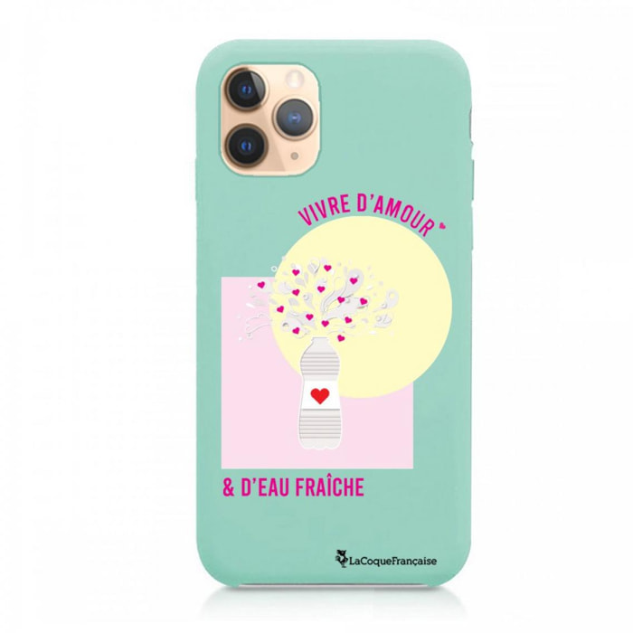 Coque iPhone 11 Pro Silicone Liquide Douce vert pâle Vivre D'amour et D'eau fraîche La Coque Francaise.