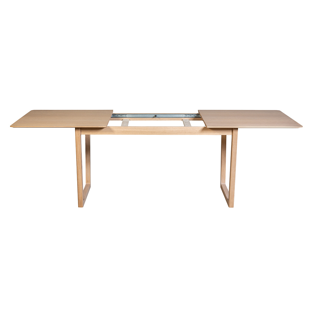 Table extensible rallonges intégrées rectangulaire bois clair chêne L160-240 cm LAHO