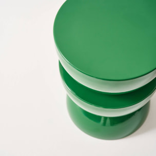 Table d'appoint, bout de canapé, table de chevet métal effet glossy Ø32 x H46,5cm COUMBA
