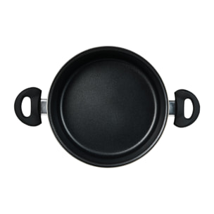 Cacerola con tapa ø24 cm acero al carbono de color negro, antiadherente y resistente expert barcelona san ignacio