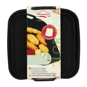 Moule carré en silicone 20cm pour friteuse sans huile