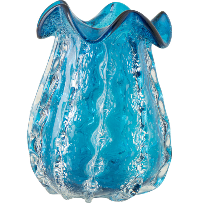 J-Line Vase Ralph - verre - bleu - large