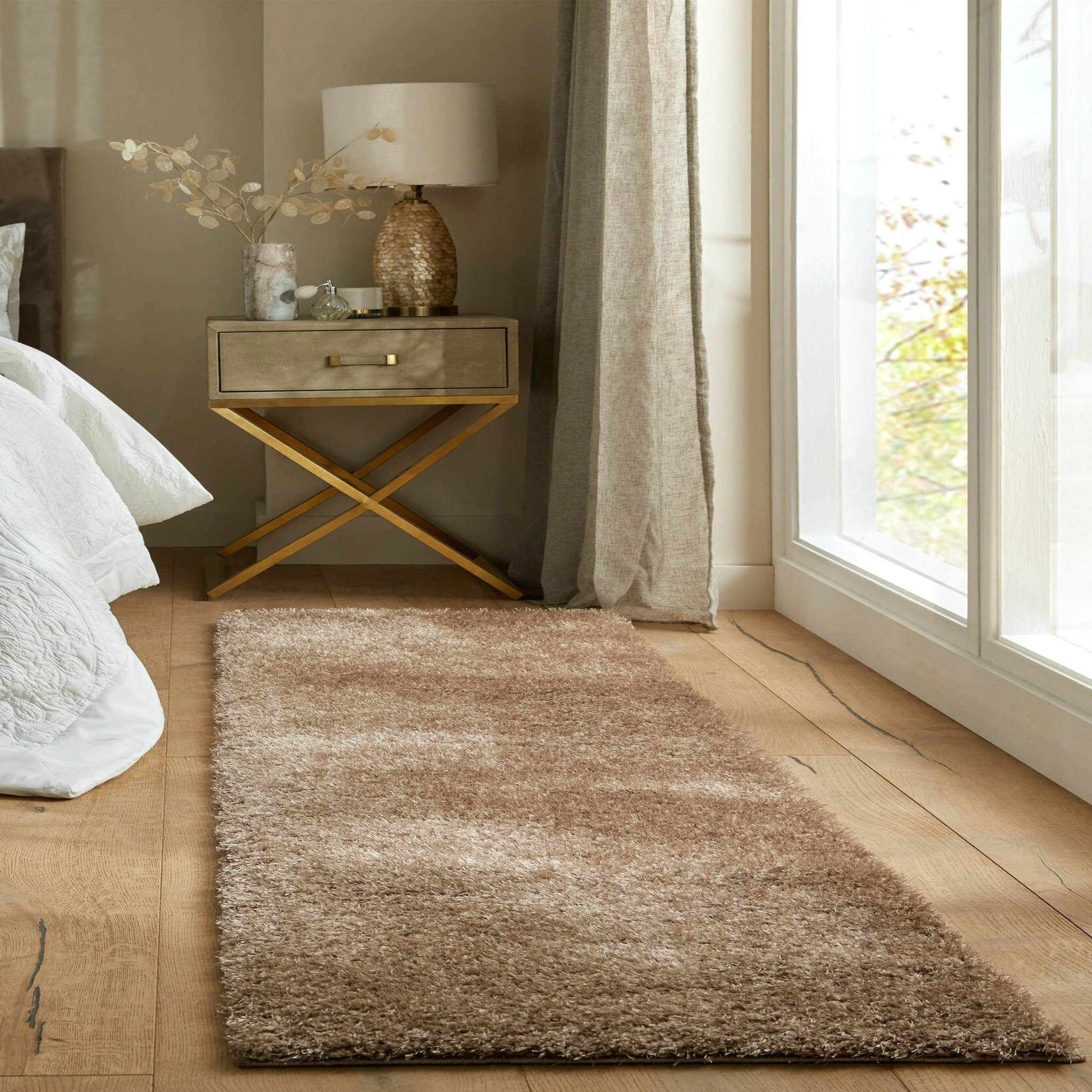 Tapis de couloir SHAGGY Taupe