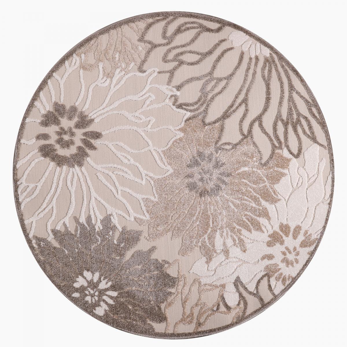 Tapis extérieur tissé kilim rond MEKO