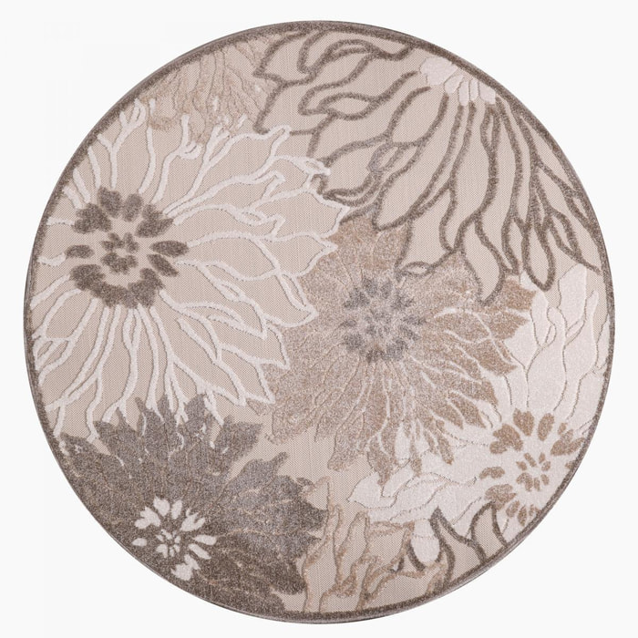 Tapis extérieur tissé kilim rond MEKO