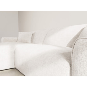 Lison - Canapé d'angle gauche 4 places en velours texturé - Beige