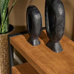 Commode bois métal 2 tiroirs MILORA