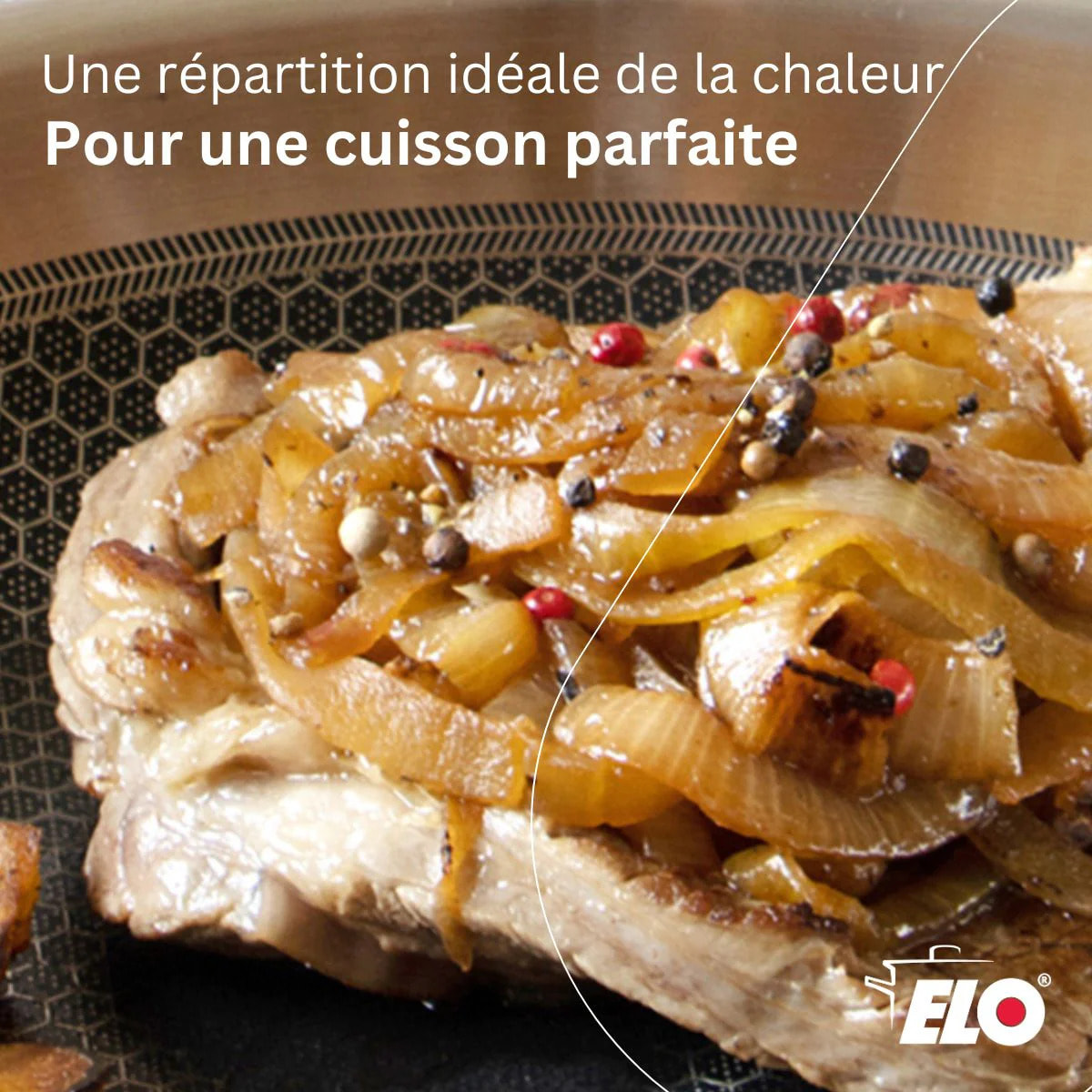 Ensemble de Poêles de cuisson en inox Elo Relief Solution 24 cm et 32 cm