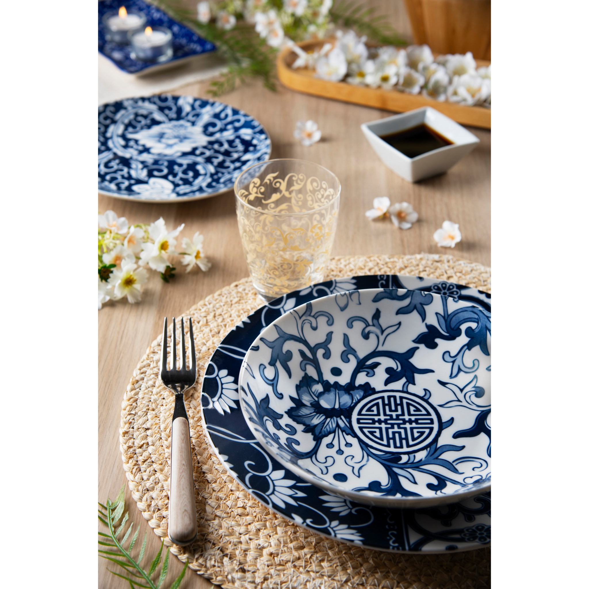 Servizio Piatti 18 Pezzi Excelsa – Blue Silk, Porcellana Blu