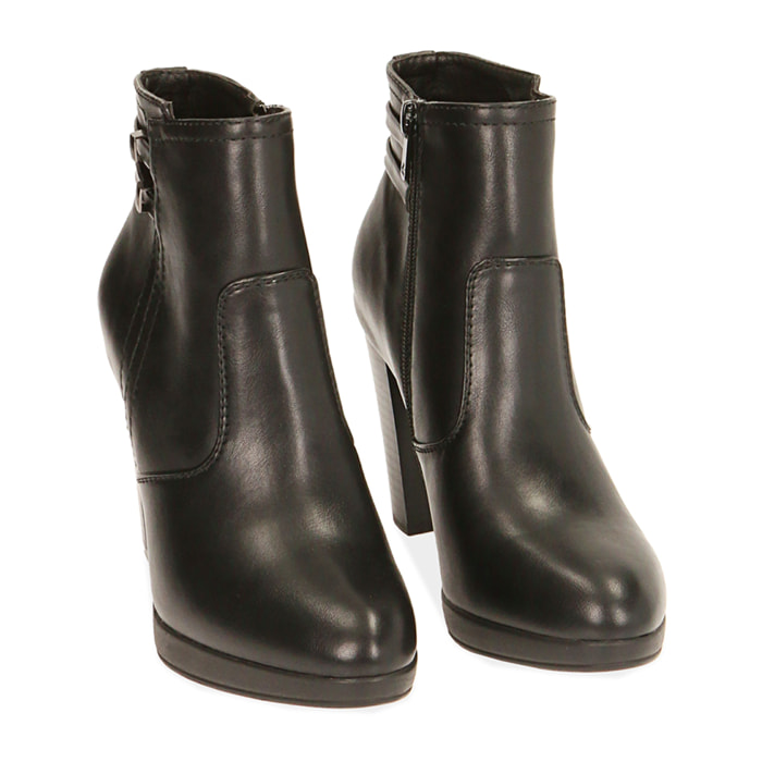 Botines de tacón negras, tacón 10 cm