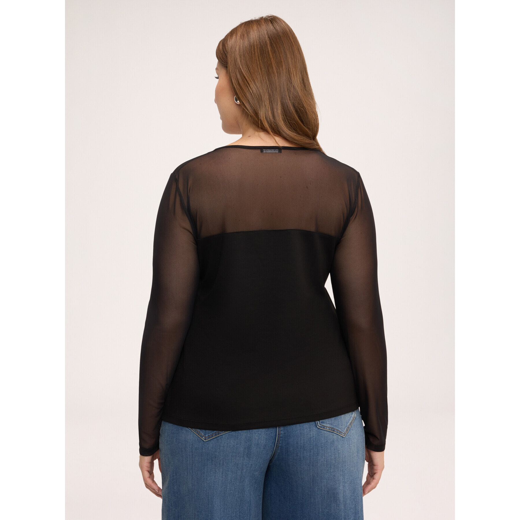 Fiorella Rubino - T-shirt in jersey e tulle - Nero