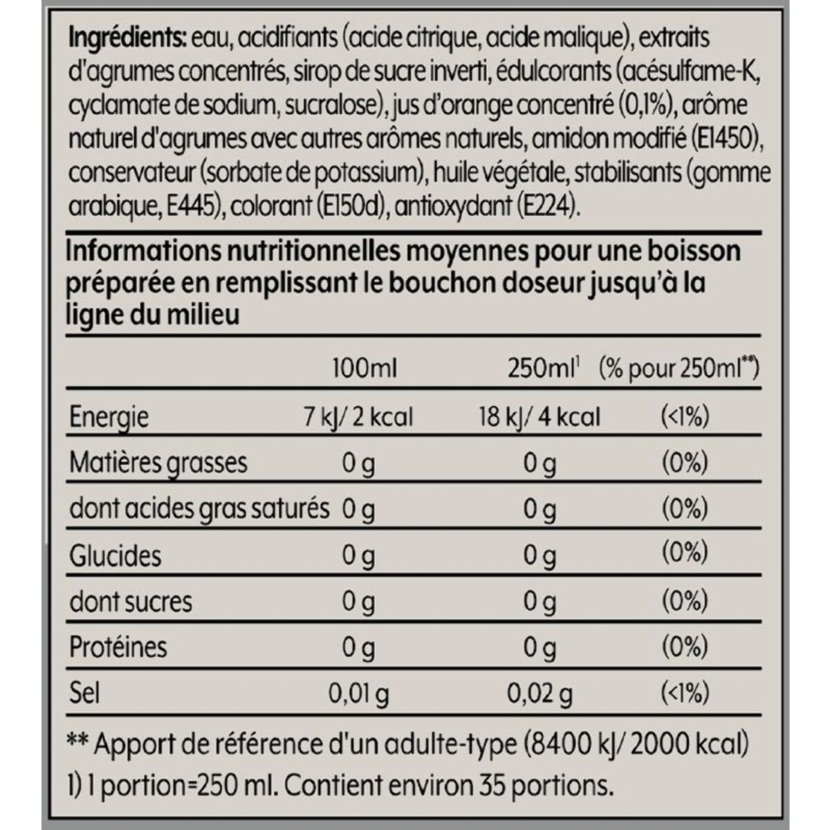 Concentré SODASTREAM saveur agrumes sans sucres 440 mL