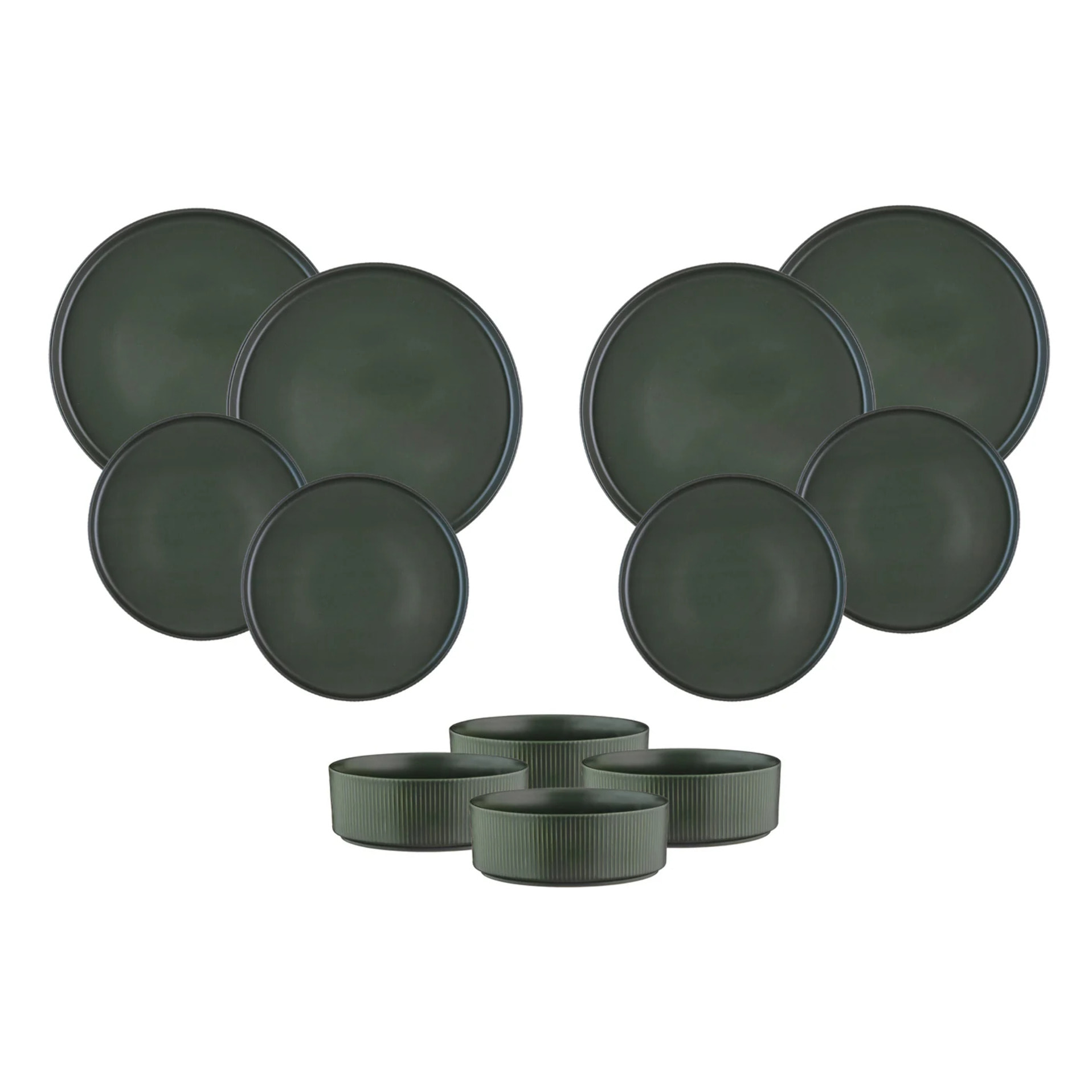 Service Les Essentiels SCANDI - 12 pièces - Olive