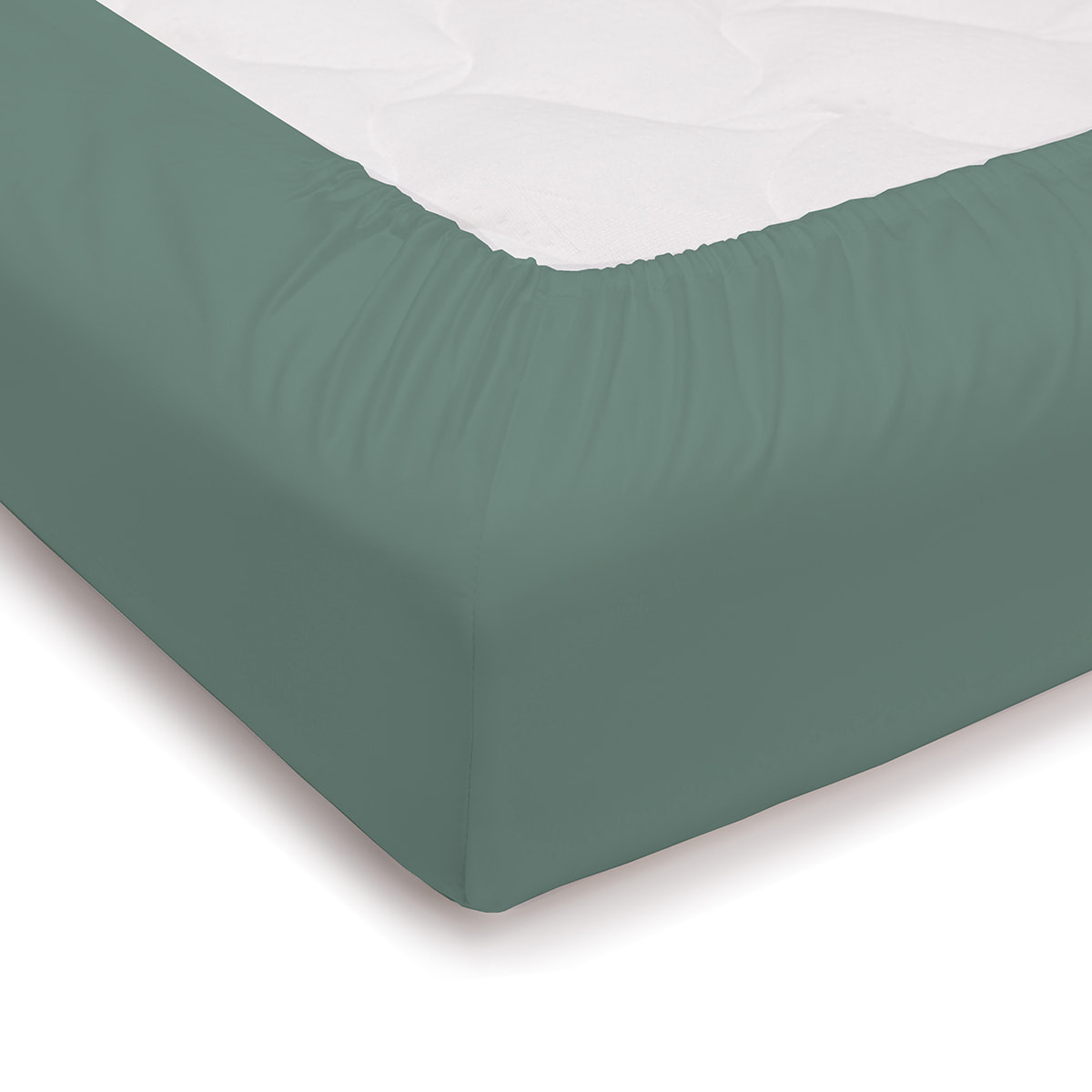 Lenzuolo sotto con angoli tinta unita verde