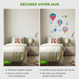 Stickers Muraux décoration adhésifs Montgolfières
