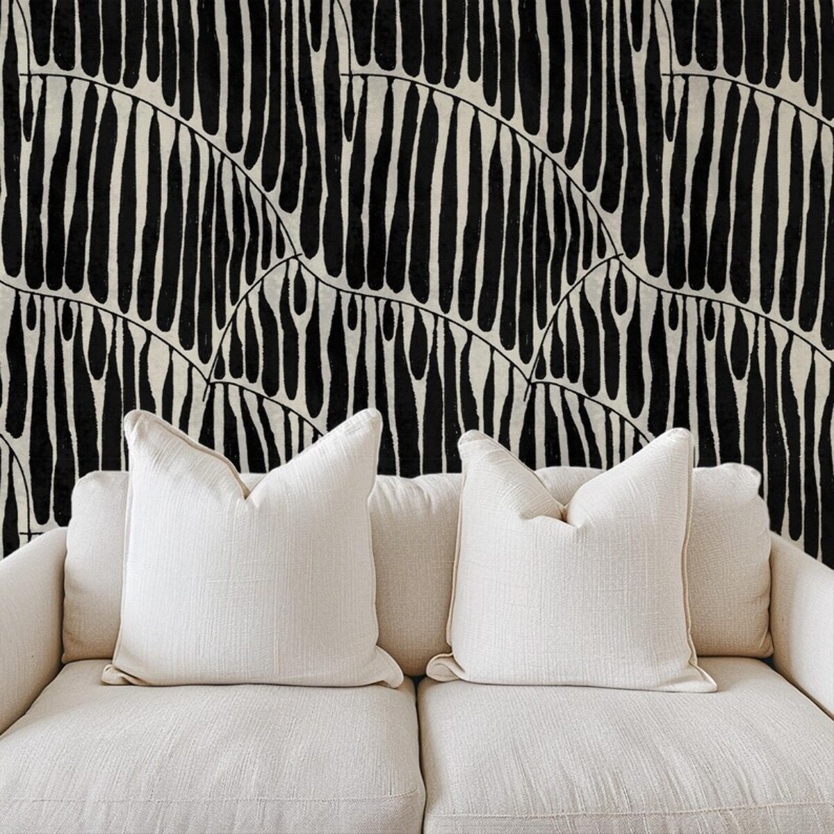 Carta da Parati Foglia Nera Astratta