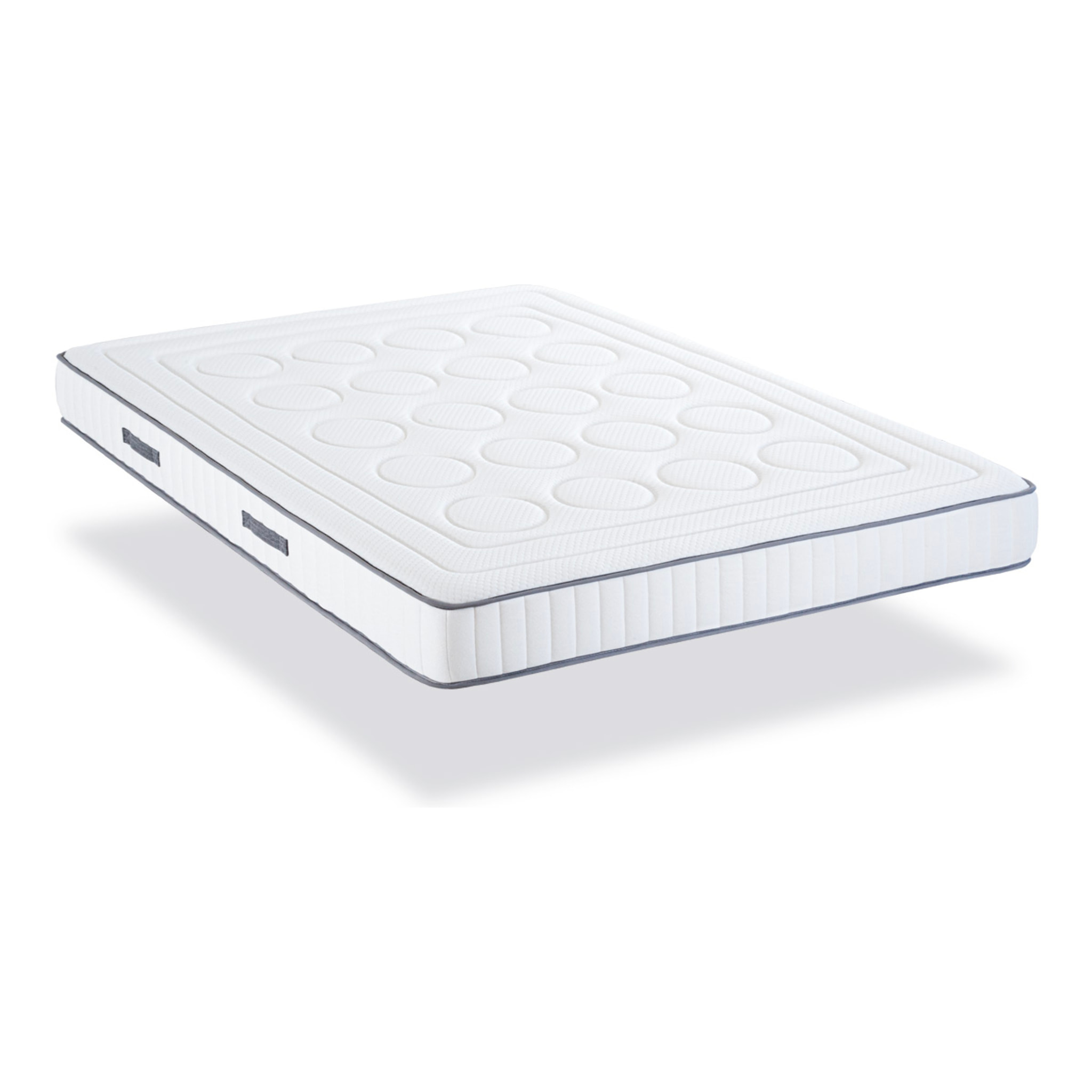 Ensemble Matelas Cristal & Sommier Kit15, 18 cm, Mémoire de Forme, Technologie Tri-Lattes, Soutien Ferme