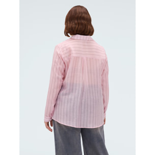 Fiorella Rubino - Camisa de rayas en mezcla de lyocell - Rosa