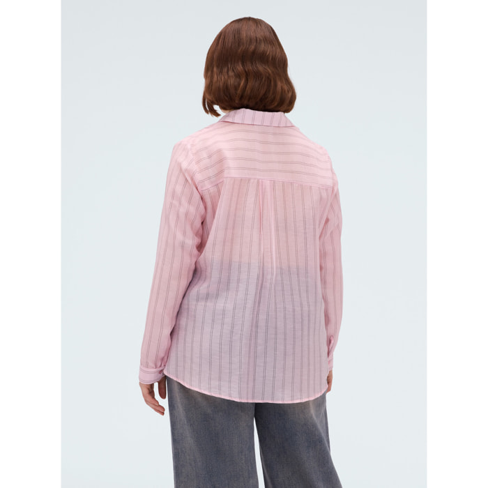 Fiorella Rubino - Camisa de rayas en mezcla de lyocell - Rosa