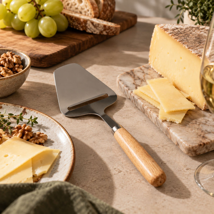 Rabot à fromage en acier inoxydable et manche en bois