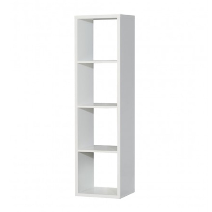 Etagère colonne 4 casiers décor en bois H.142 cm - MAURO